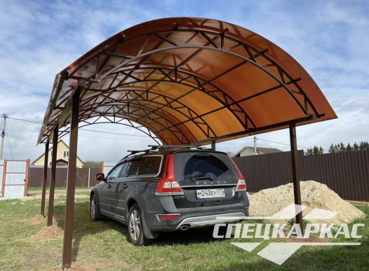 Навес для машины из поликарбоната №34 - фото 1304