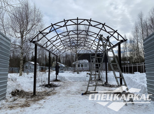 Навес для машины из поликарбоната №48 - фото 1434