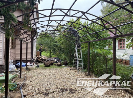 Навес для автомобилей на даче №94 - фото 1893