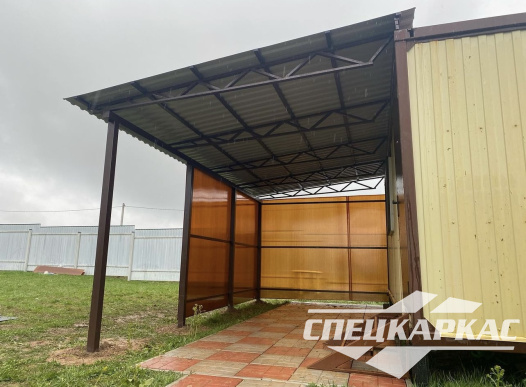 Навес из профнастила к дому №31 - фото 1270