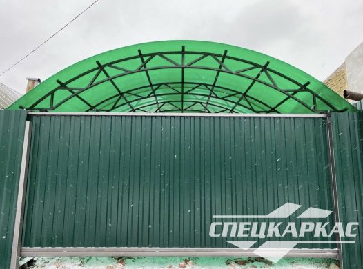 Навес для парковки двух автомобилей друг за другом №62 - фото 1580