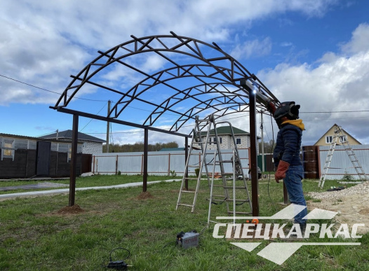 Навес для машины из поликарбоната №34 - фото 1300