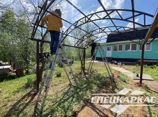 Металлический навес из поликарбоната для зоны отдыха №27 - фото 1230