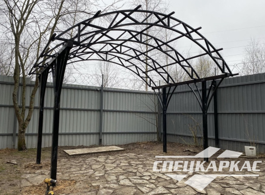 Арочный навес из поликарбоната для зоны отдыха №4 - фото 1003